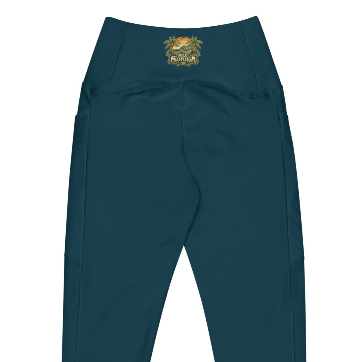 Florida Man Smoking Crossover Leggings With Pockets - Marine Blue