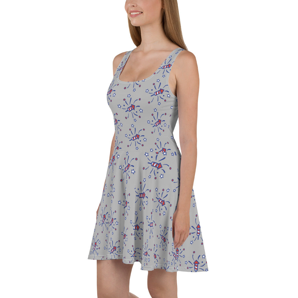 Firecracker Skater Dress - Gray