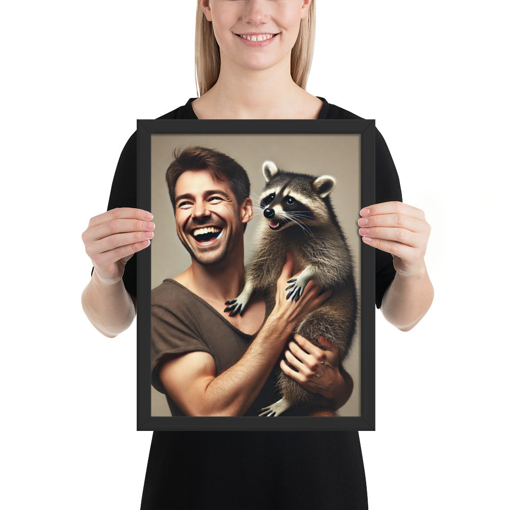 Florida Man Holding Raccoon Framed Poster