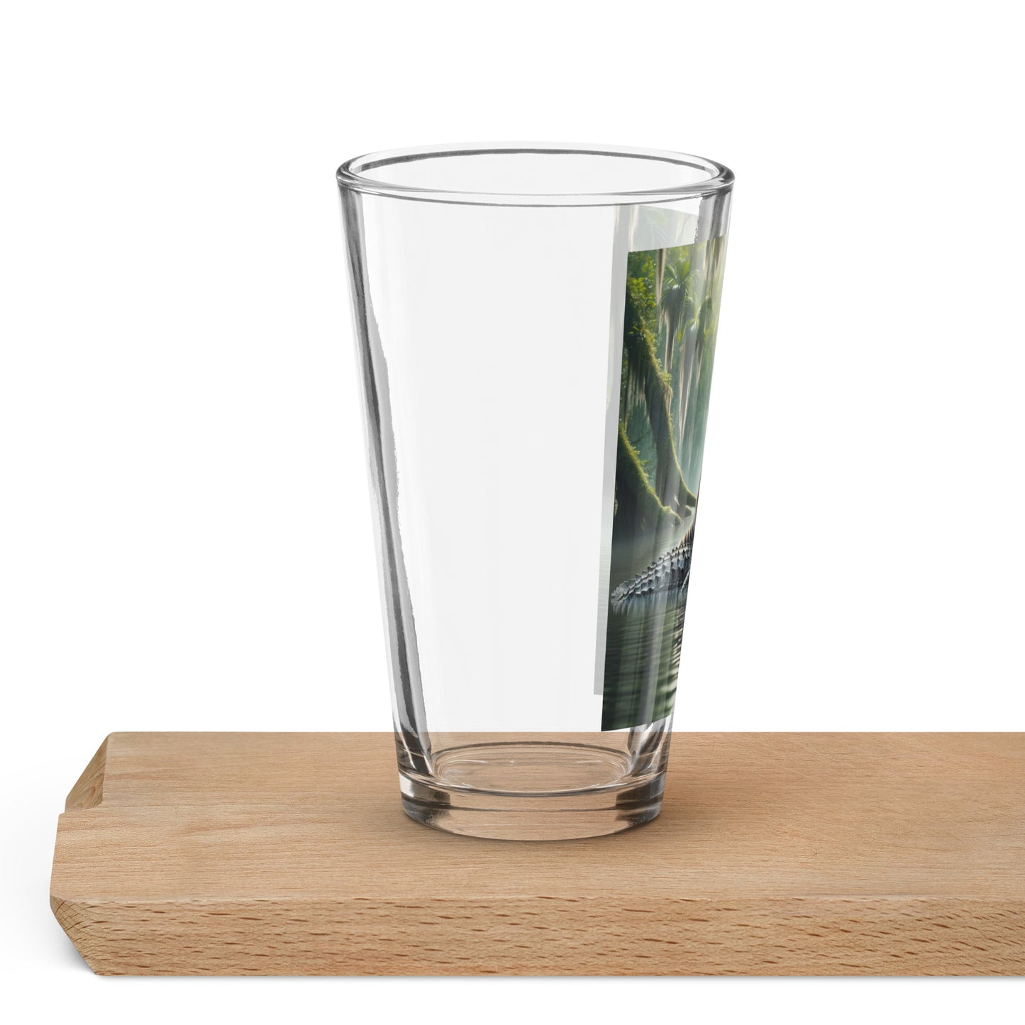 Raccoon Riding Gator Pint Glass (16 Ounce)