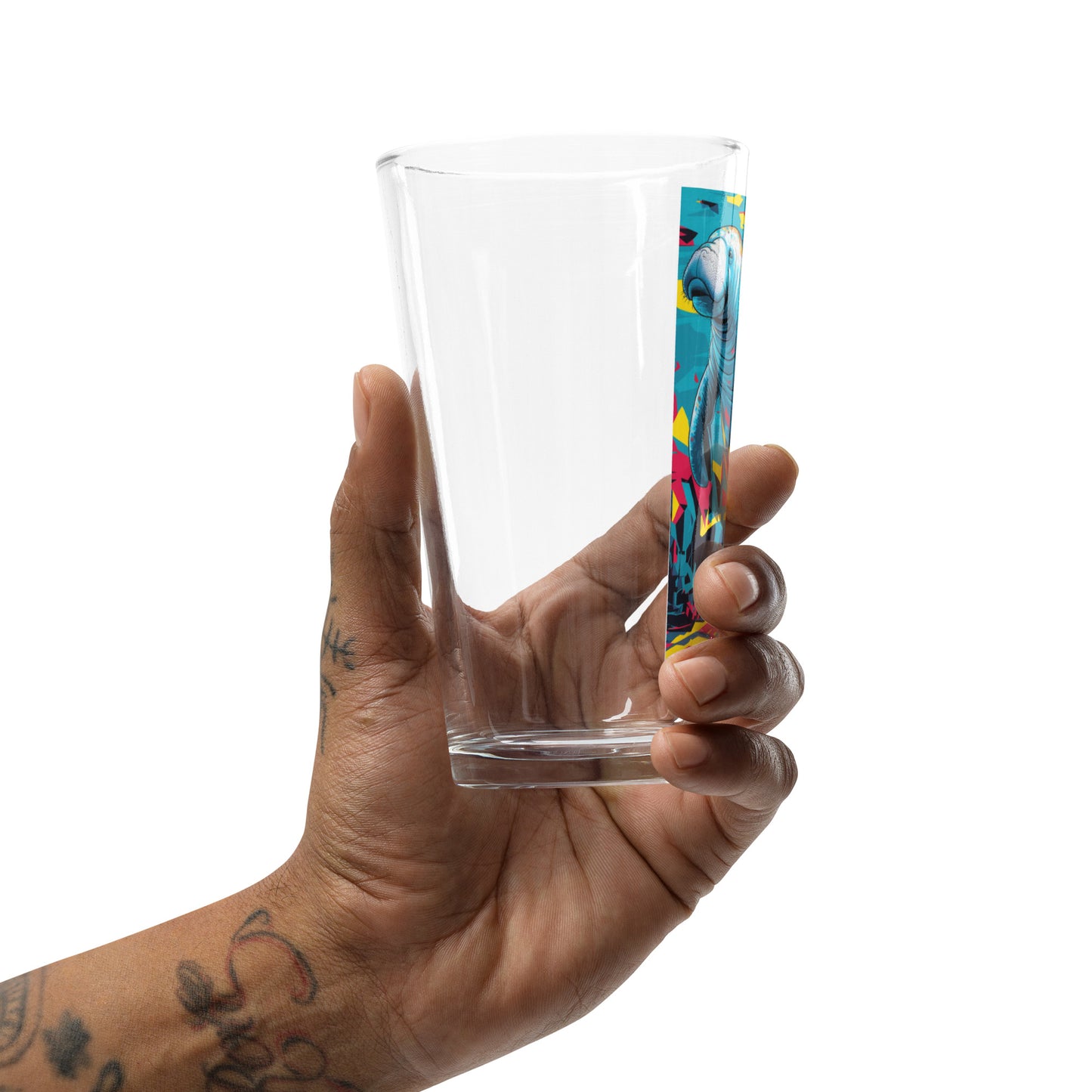 Pop Art Manatee Pint Glass (16 Ounce)