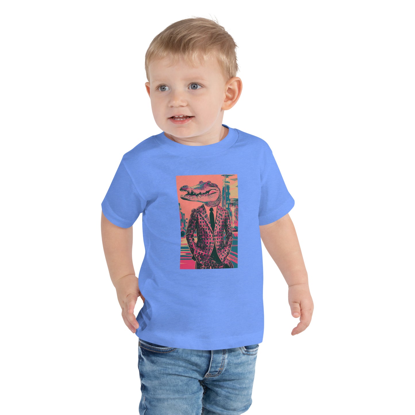 Pink Pop Art Gator Toddler Short Sleeve Tee