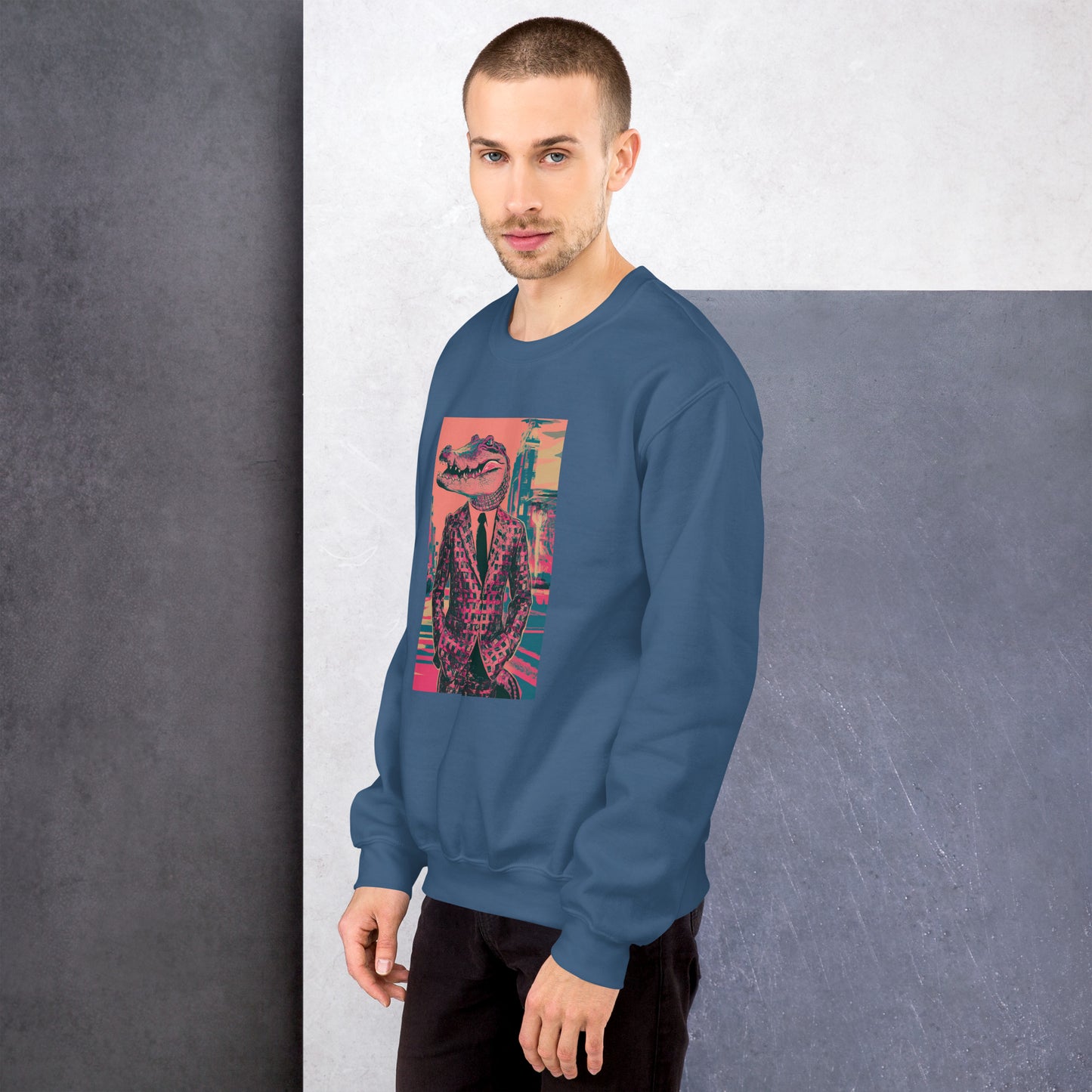 Pink Pop Art Gator Unisex Sweatshirt