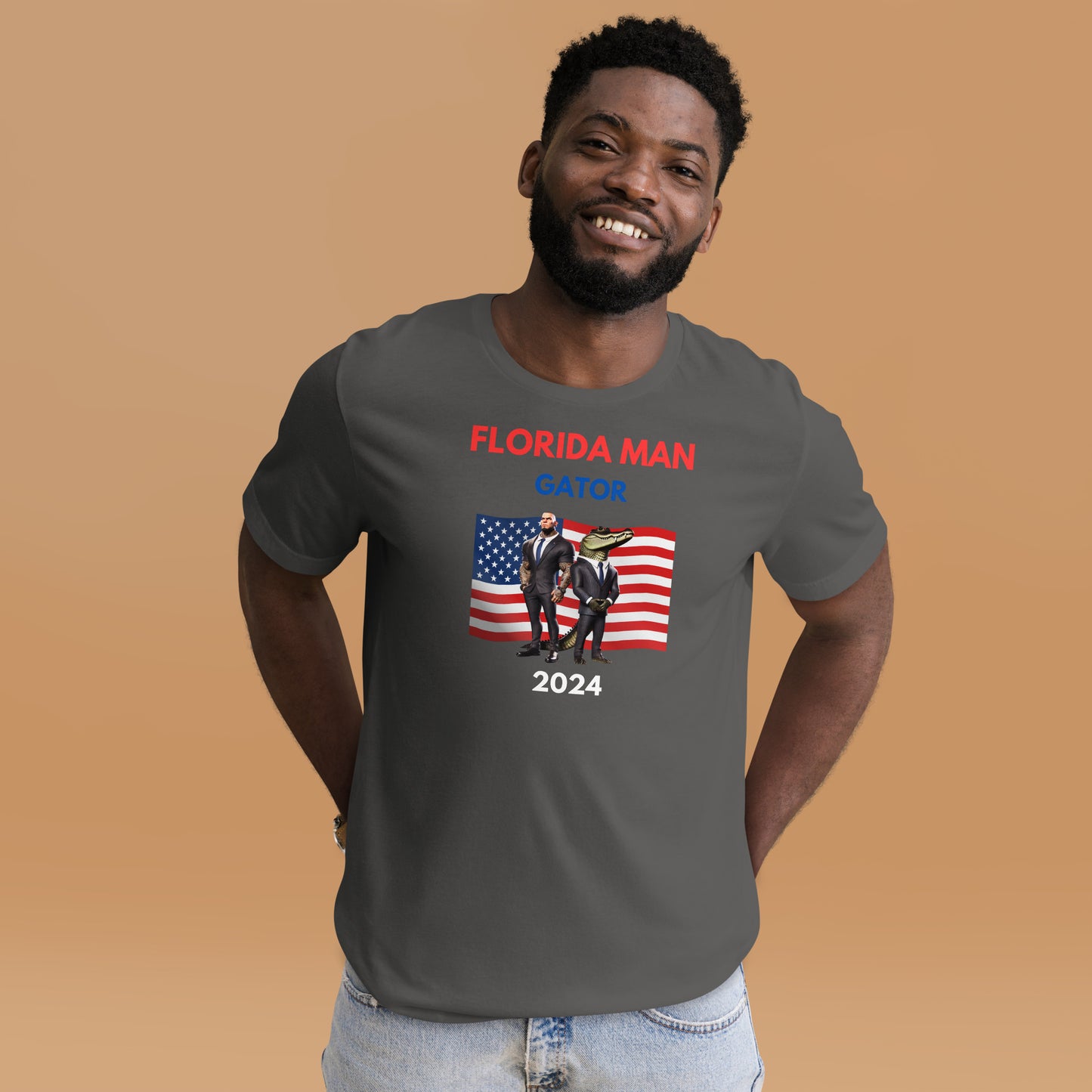 Florida Man and Gator 2024 Unisex Bella + Canvas Tee