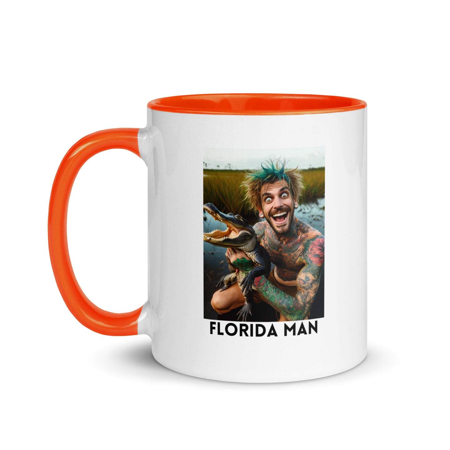 Florida Man Holding Gator Mug