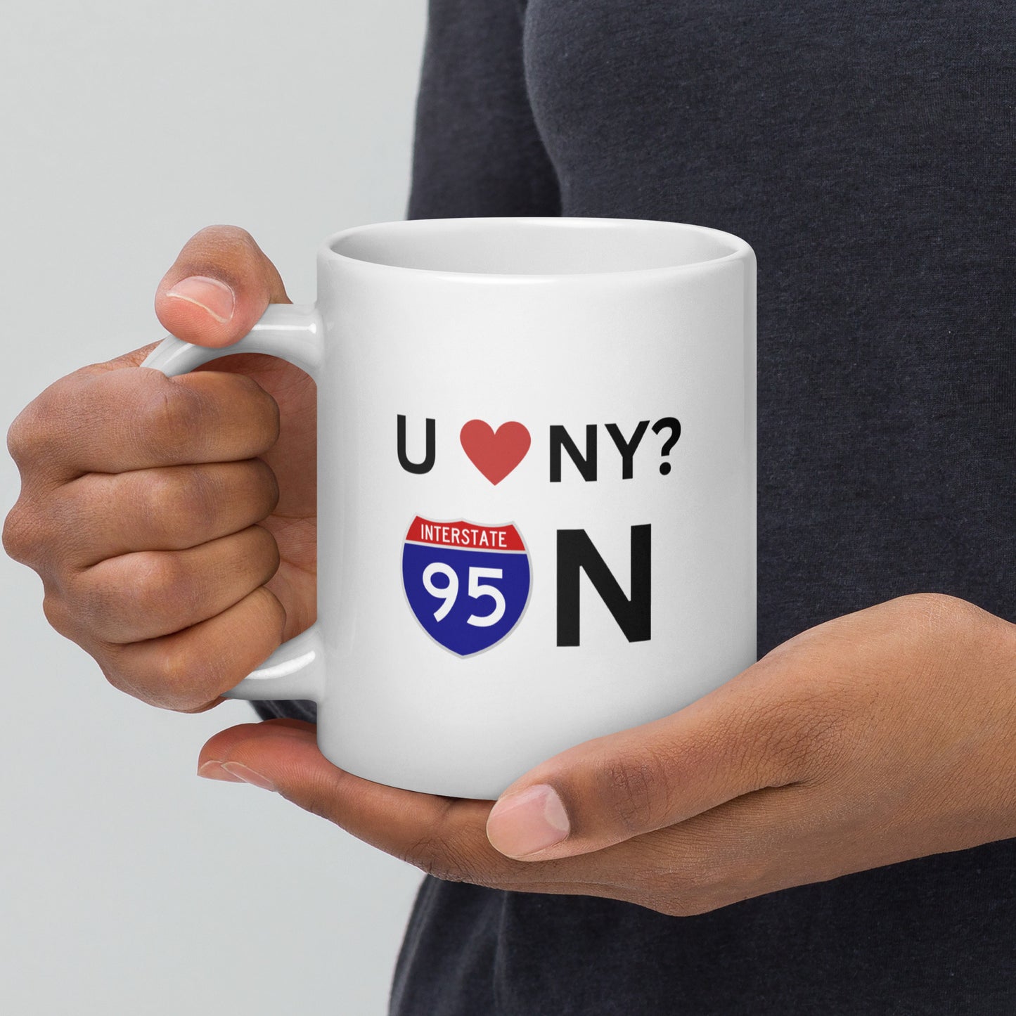 U LOVE NY White Glossy Mug