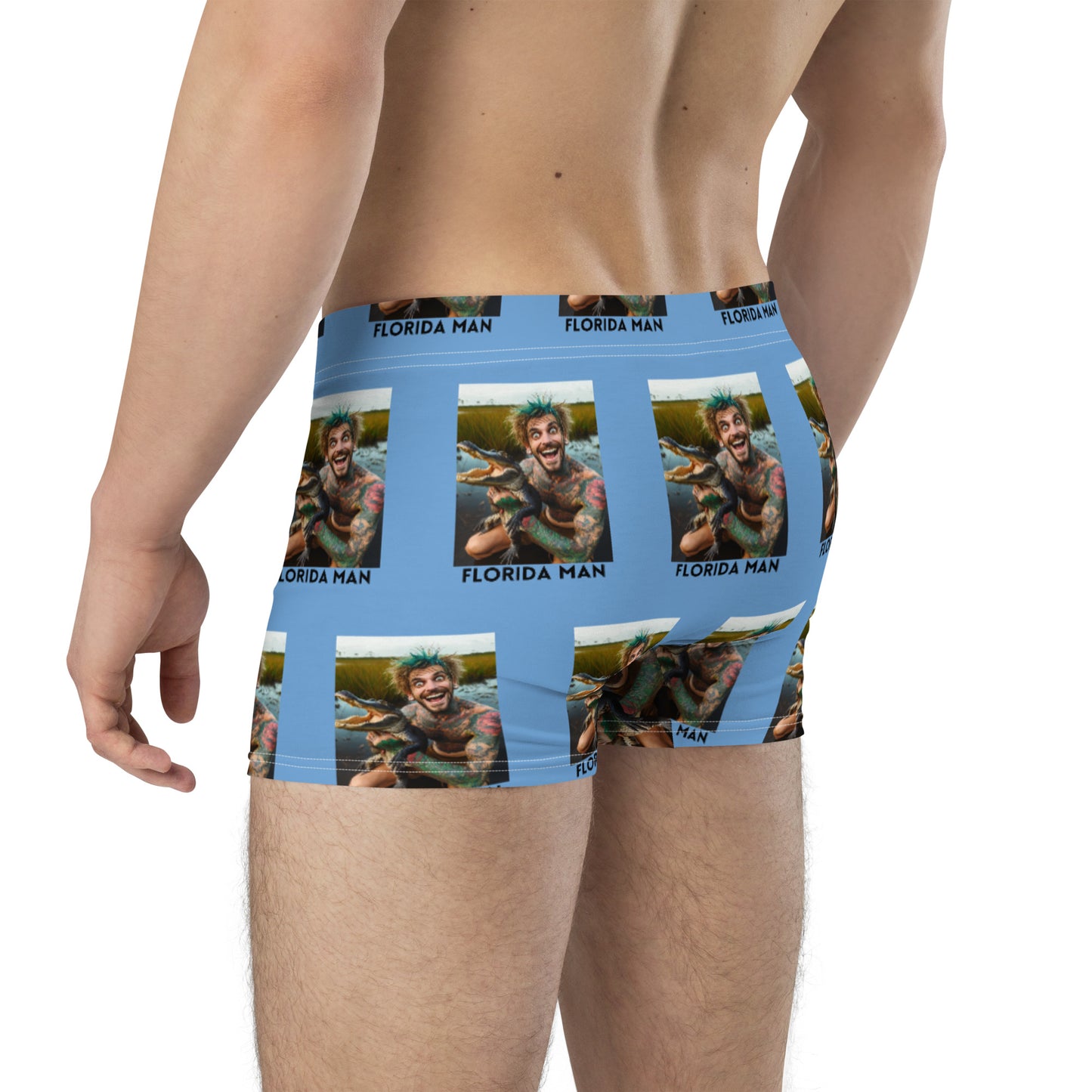 Florida Man Holding Gator Boxer Briefs - Blue