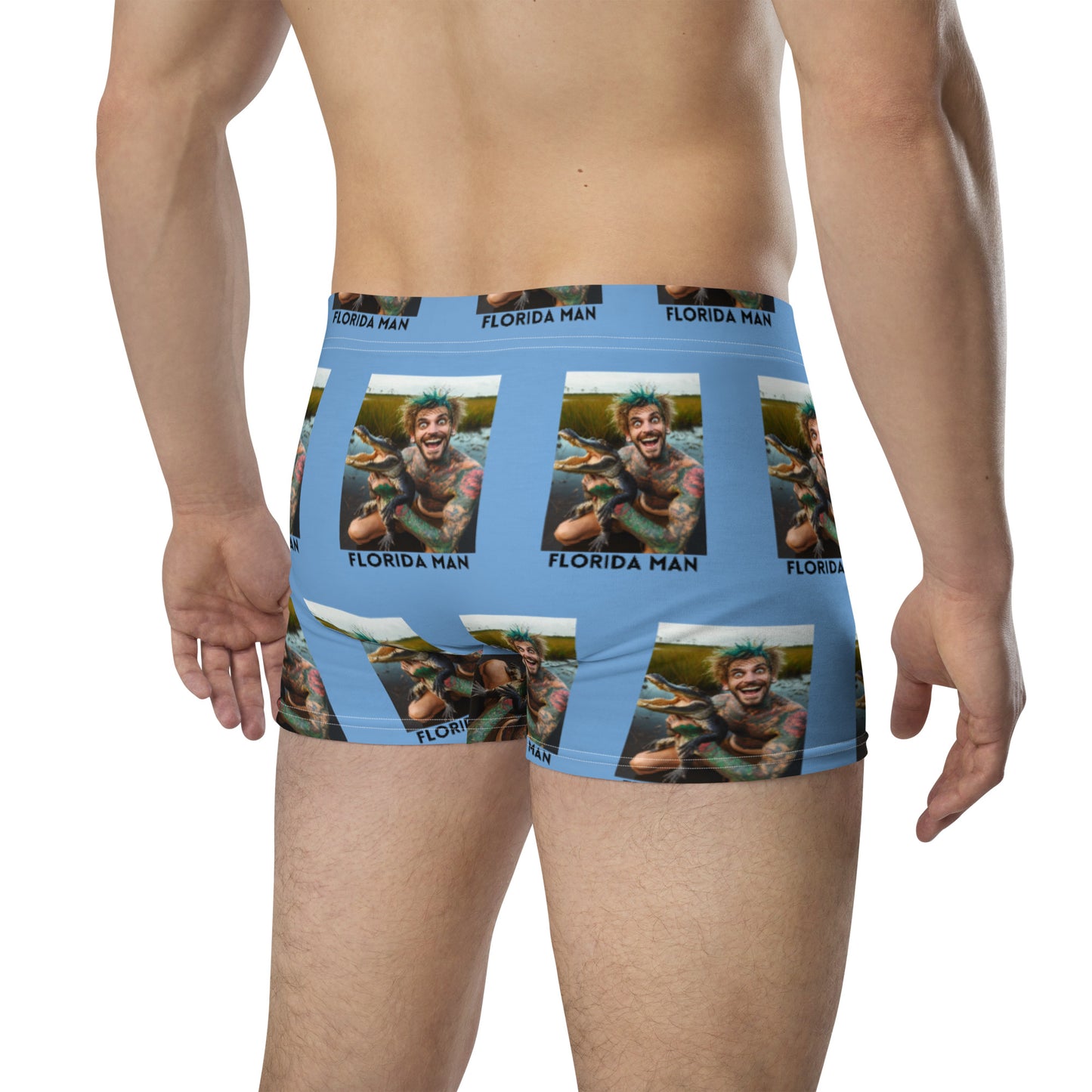 Florida Man Holding Gator Boxer Briefs - Blue