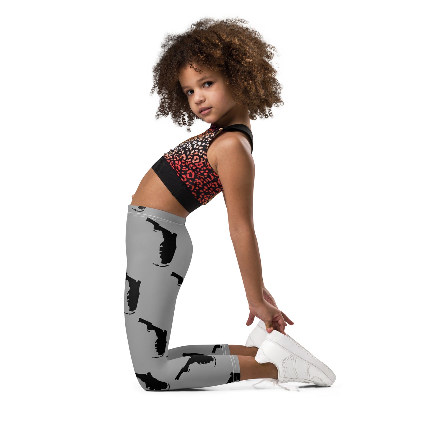 Florida All-Over Print Kids Leggings - Gray