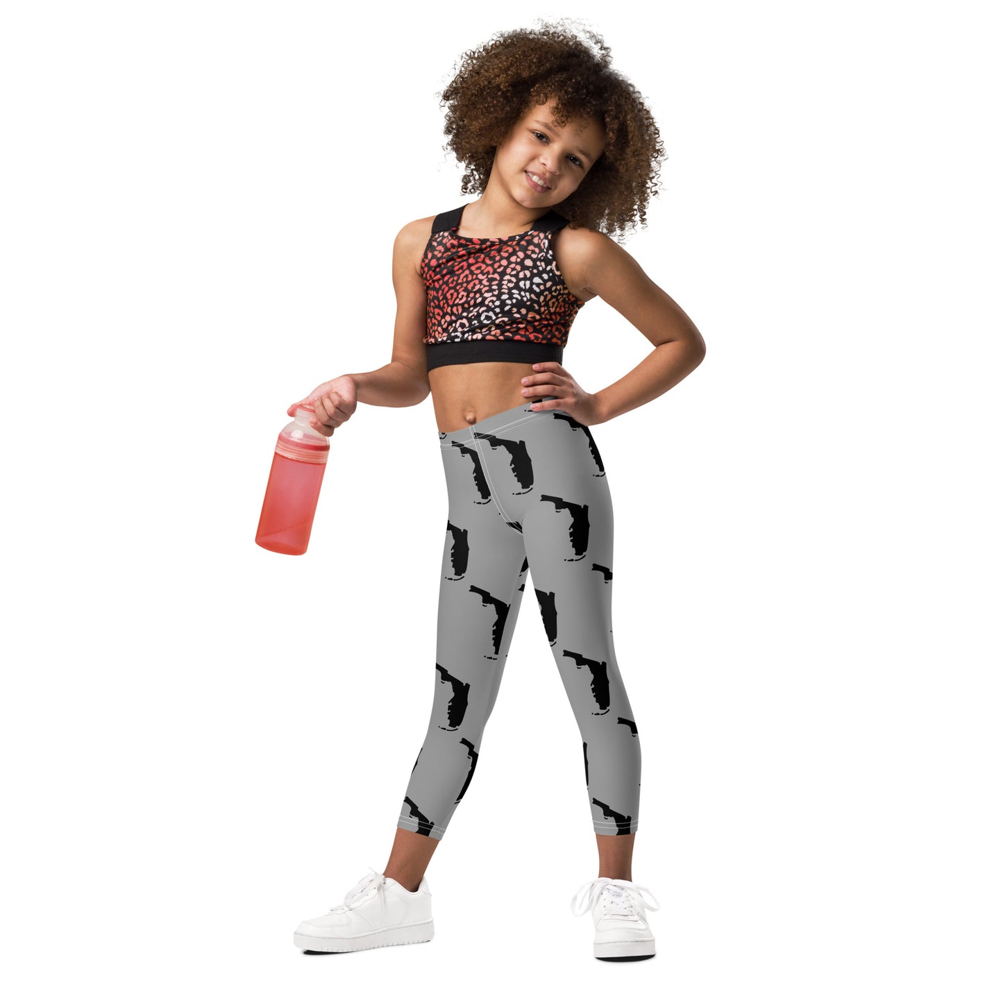 Florida All-Over Print Kids Leggings - Gray