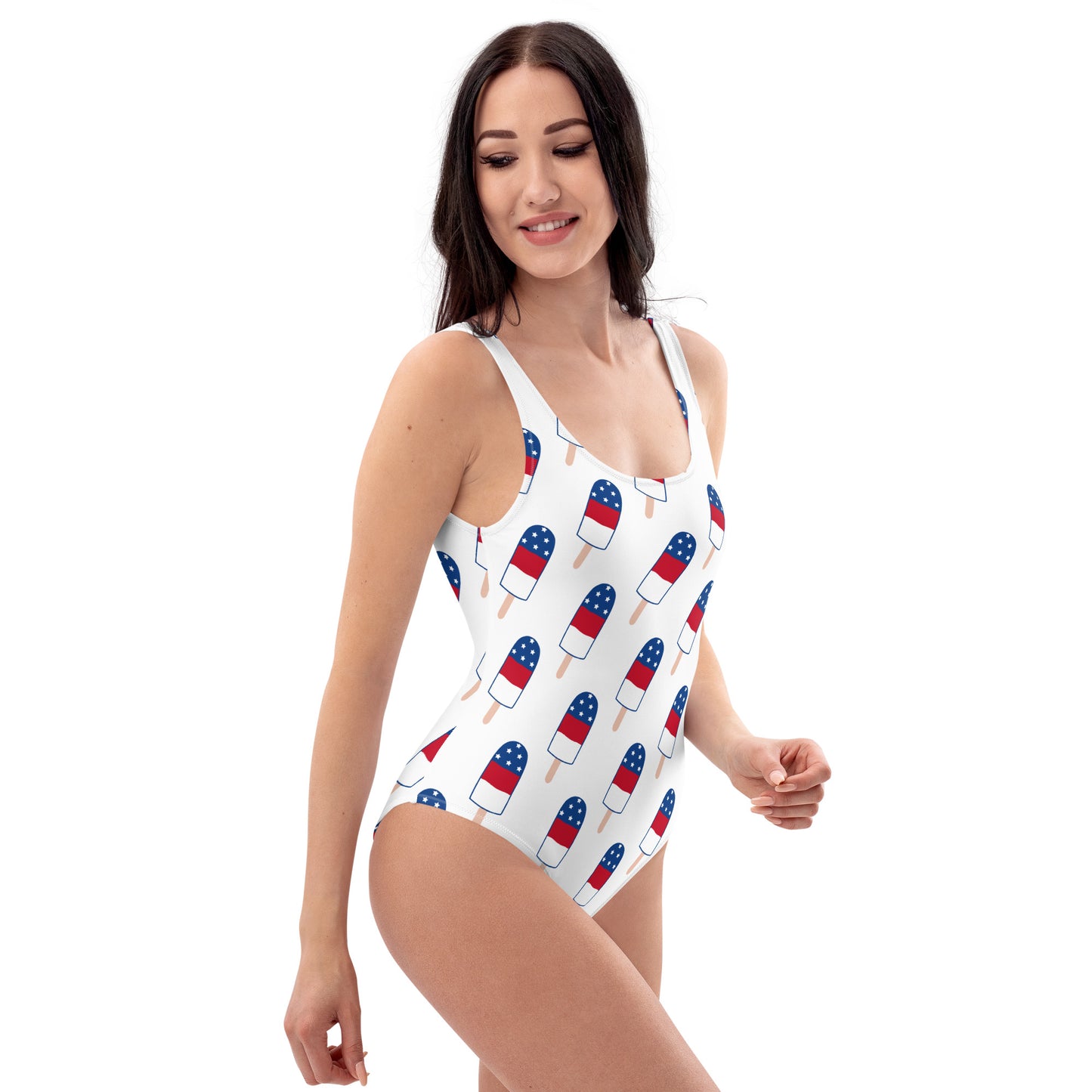 Red/White/Blue One-Piece Swimsuit