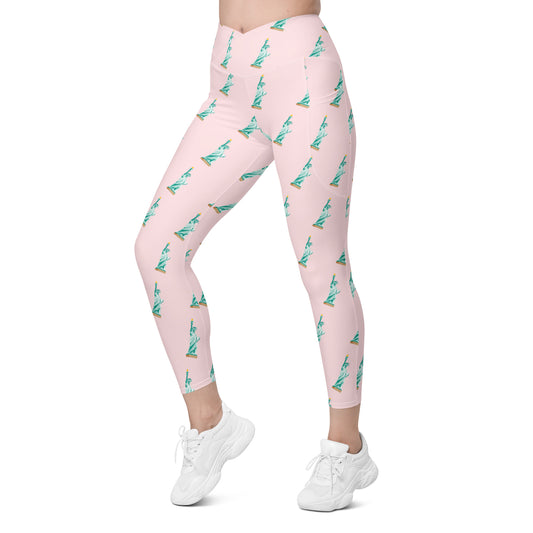 Lady Liberty Crossover Leggings with Pockets