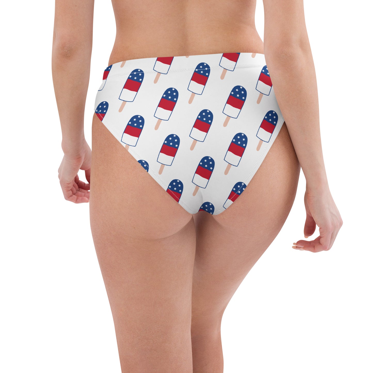 Red/White/Blue Recycled High-Waisted Bikini Bikini Bottom