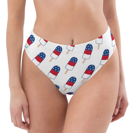 Red/White/Blue Recycled High-Waisted Bikini Bikini Bottom