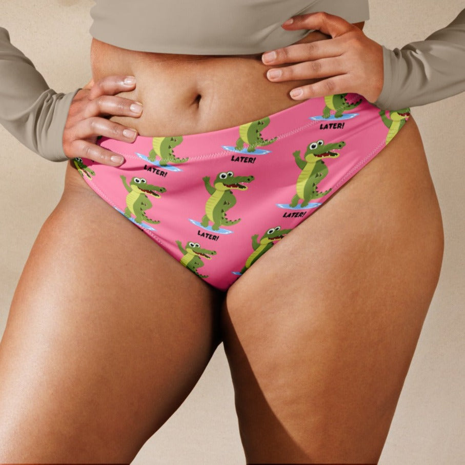 Later Gator Recycled High-Waist Bikini Bottom - Pink