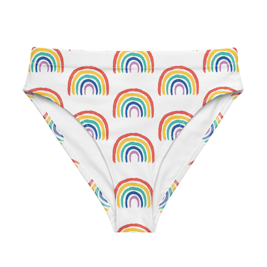 Rainbow Recycled High-Waisted Bikini Bottom