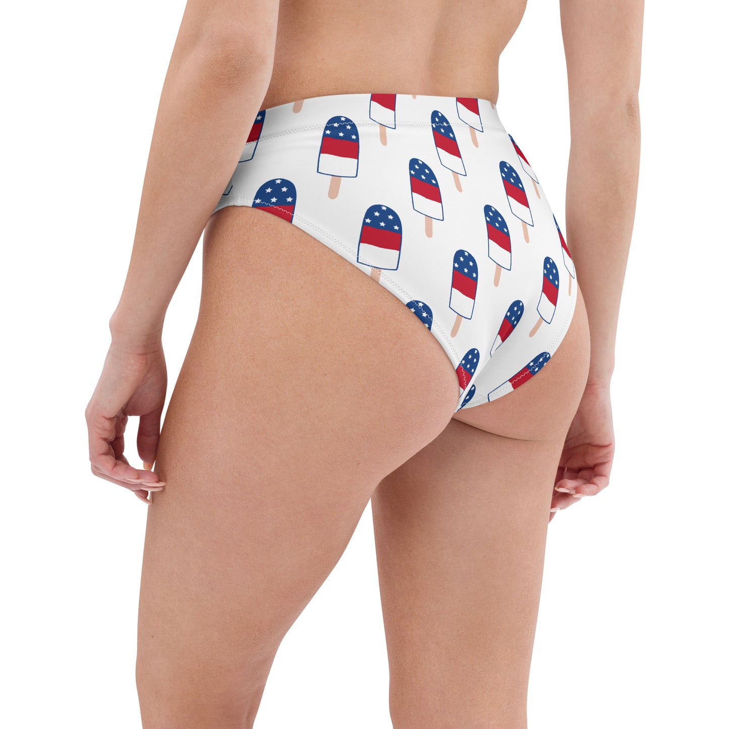 Red/White/Blue Recycled High-Waisted Bikini Bikini Bottom