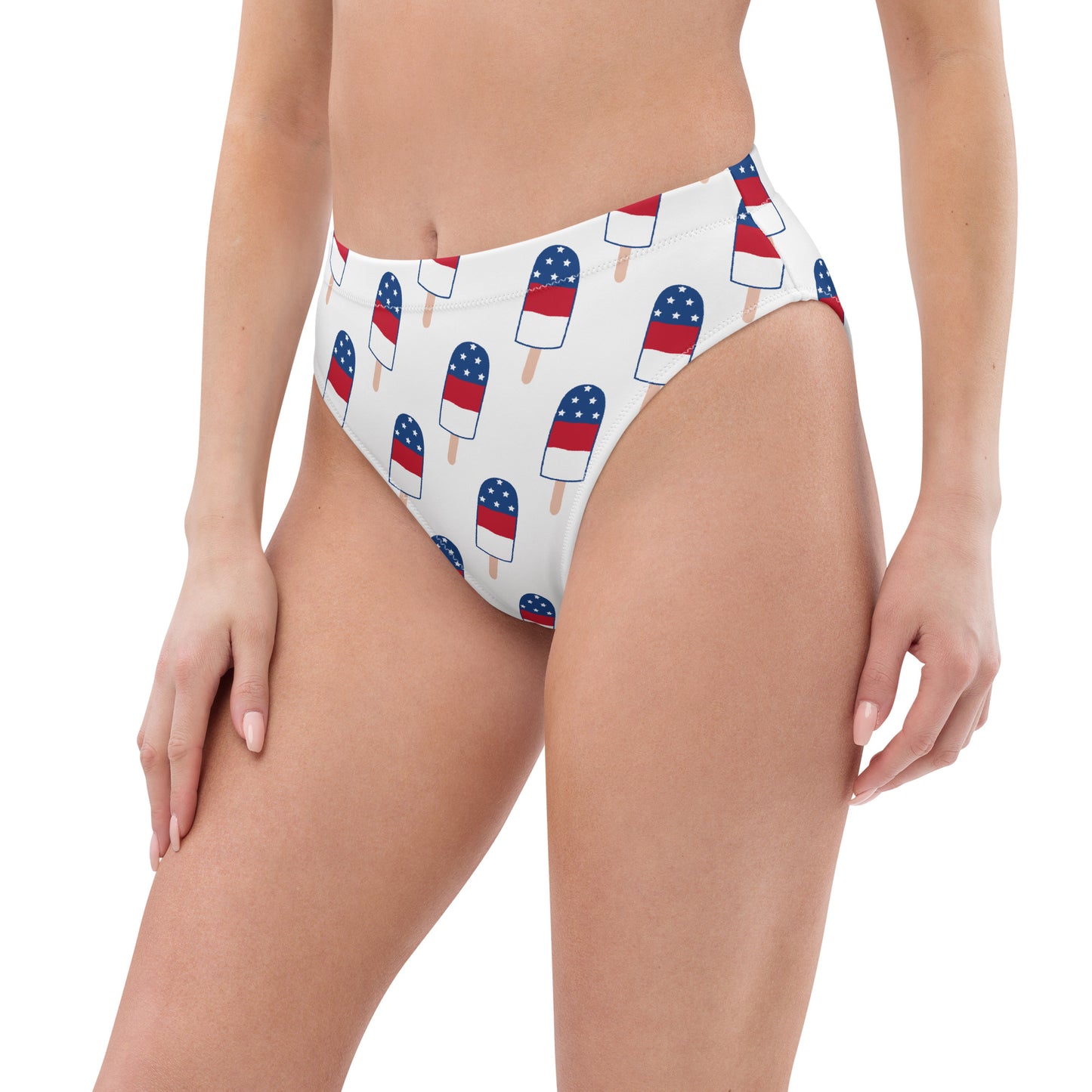 Red/White/Blue Recycled High-Waisted Bikini Bikini Bottom