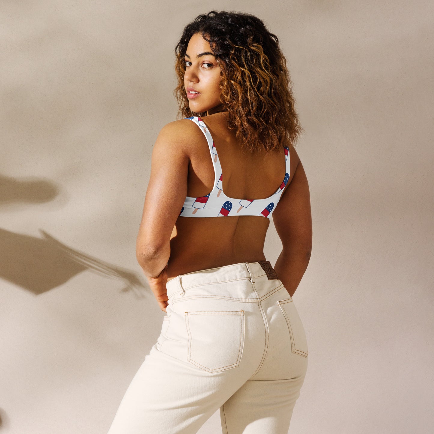 Red/White/Blue Recycled Padded Bikini Top