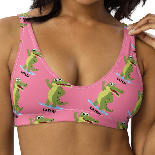 Later Gator Padded Bikini Top - Pink