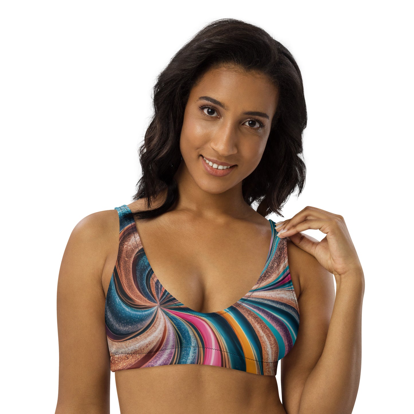 Abstract Recycled Padded Bikini Top