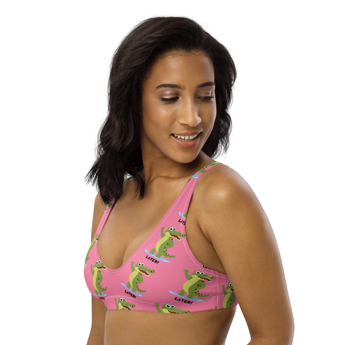 Later Gator Padded Bikini Top - Pink