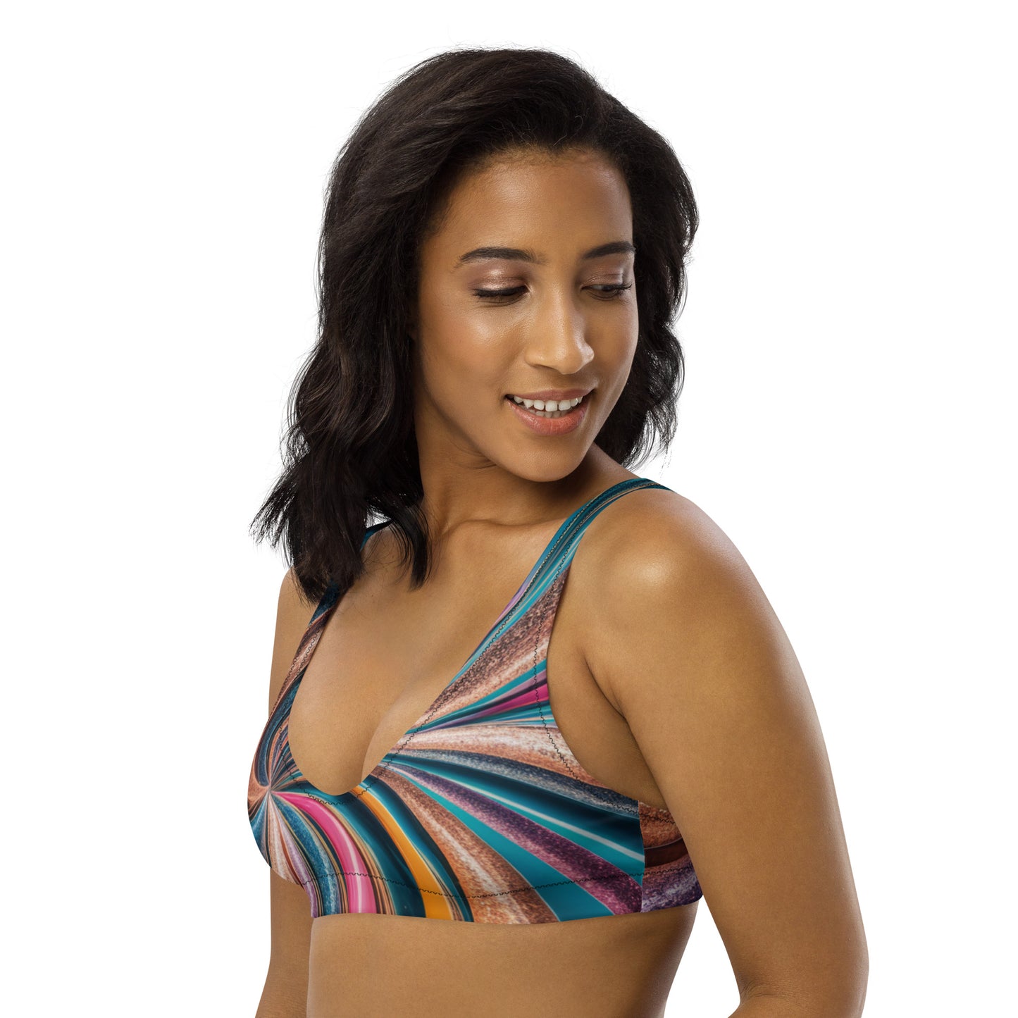 Abstract Recycled Padded Bikini Top