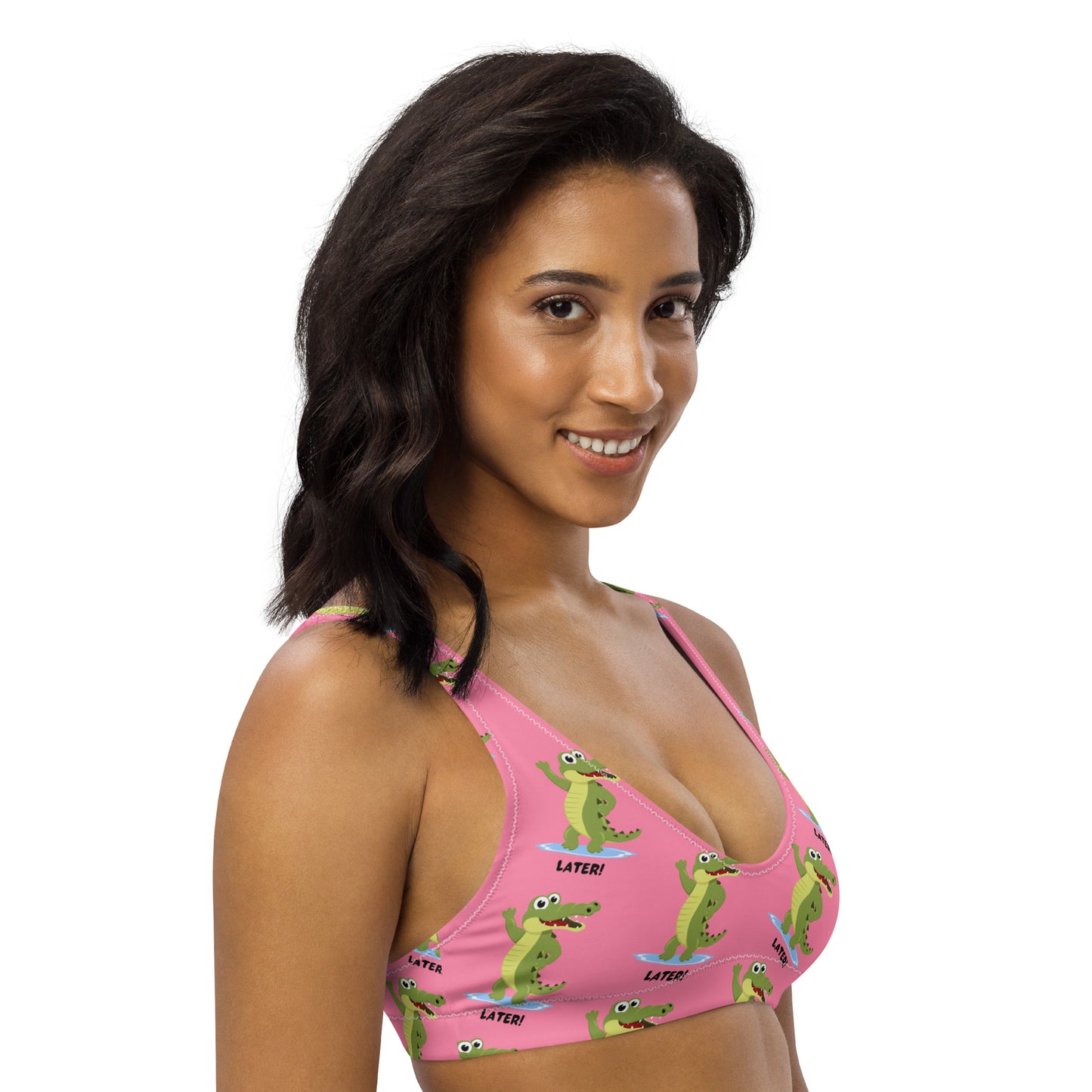 Later Gator Padded Bikini Top - Pink