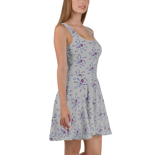 Firecracker Skater Dress - Gray