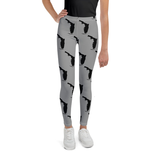 Florida All-Over Print Youth Leggings - Gray