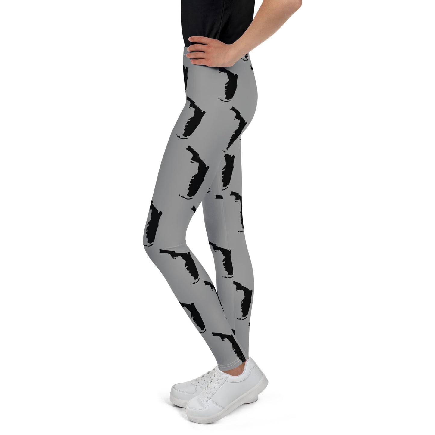 Florida All-Over Print Youth Leggings - Gray