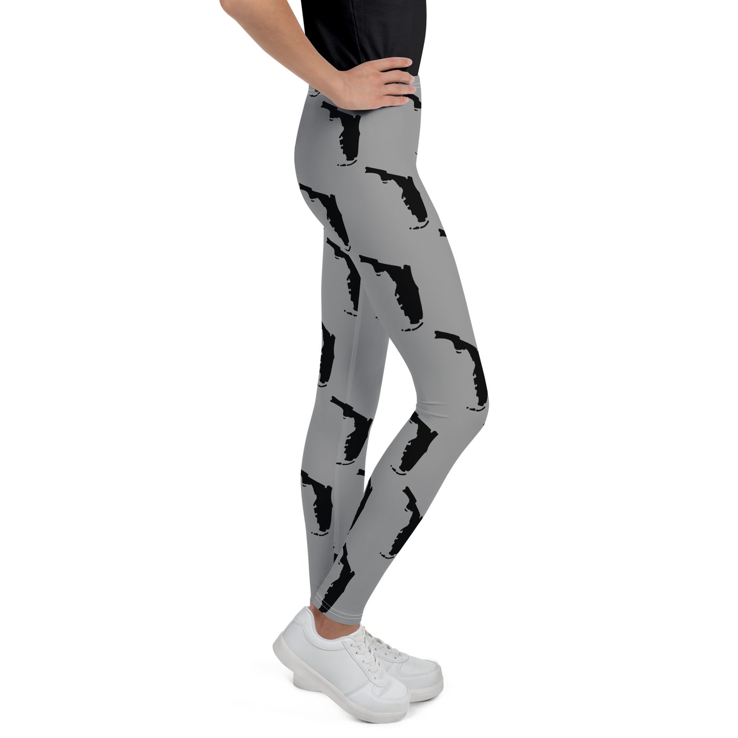 Florida All-Over Print Youth Leggings - Gray