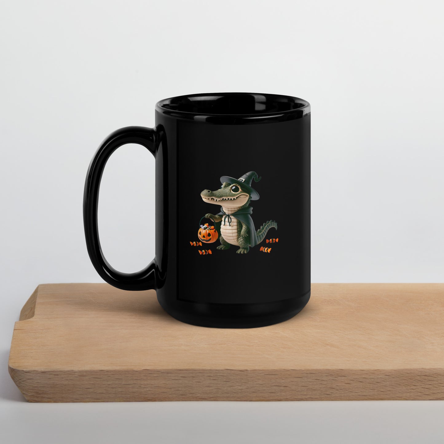 Halloween in Florida Black Glossy Mug (Graphic Only)