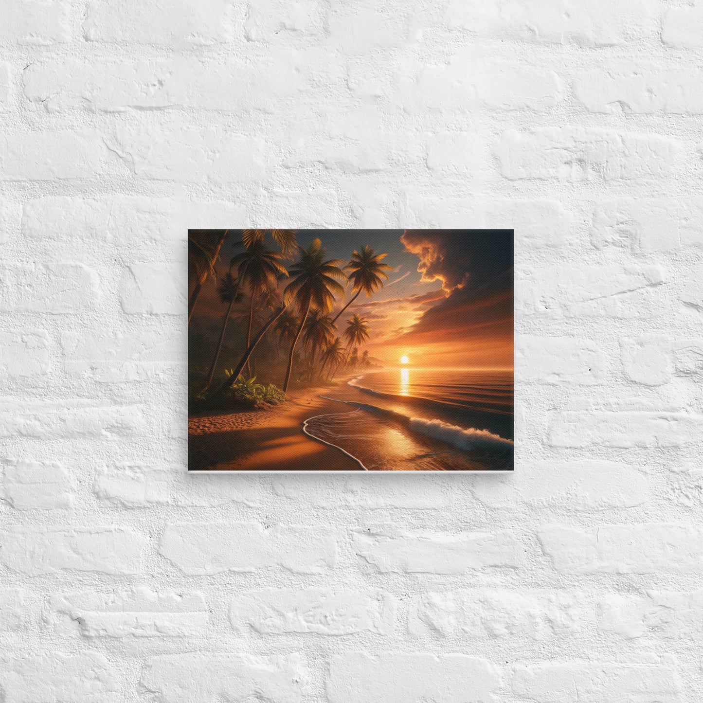 Beach at Sunset Canvas Print