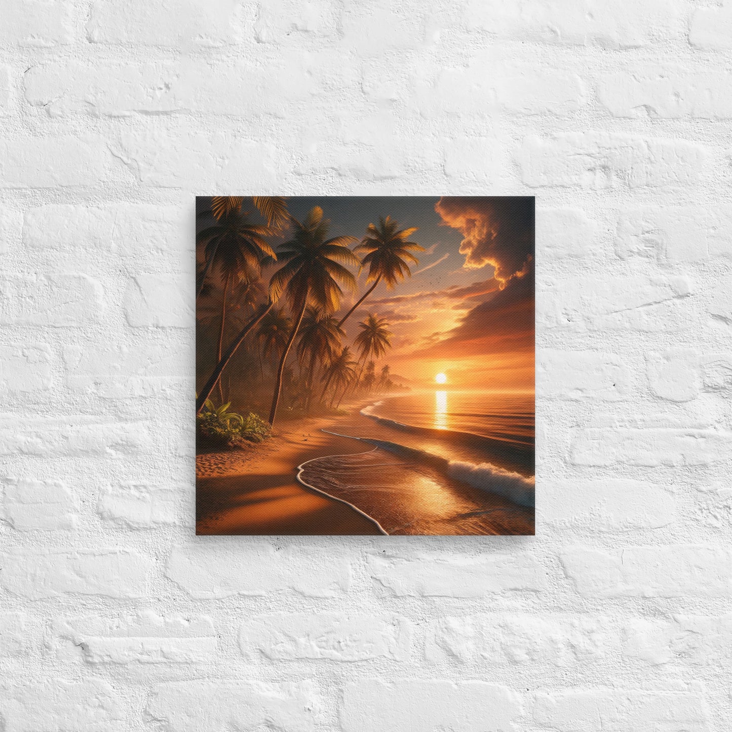 Beach at Sunset Canvas Print