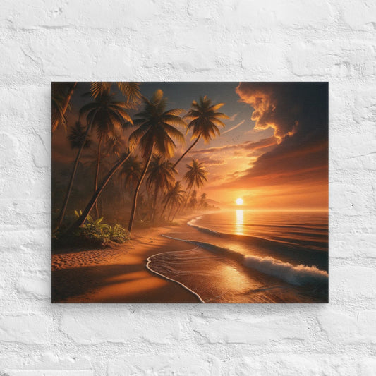 Beach at Sunset Canvas Print