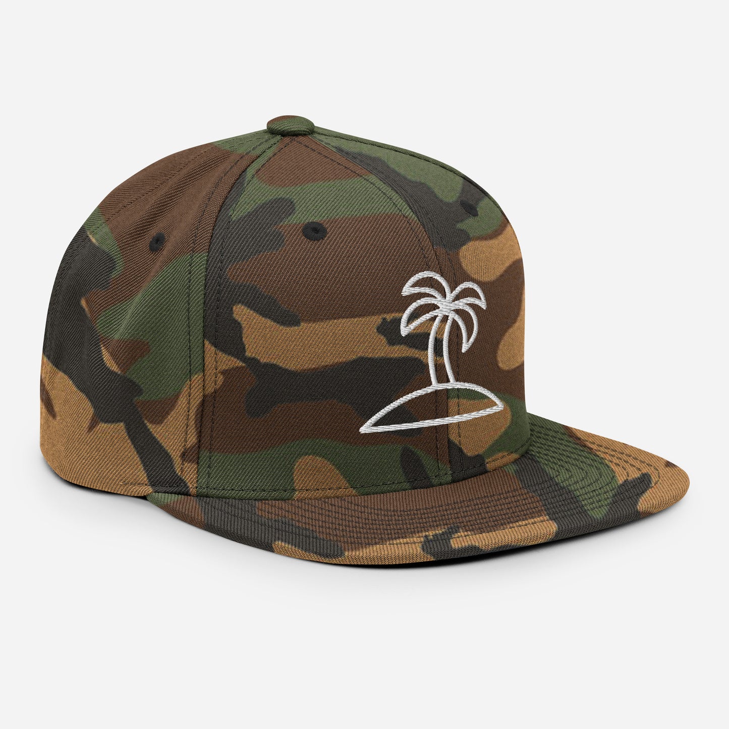 Palm Tree Embroidered Snapback Hat