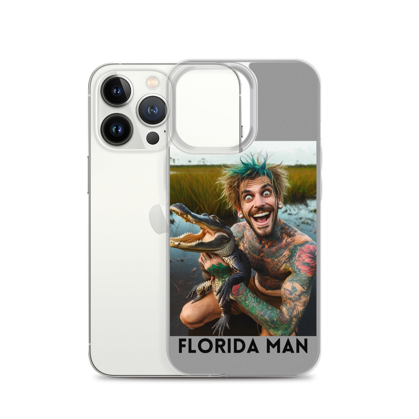 Florida Man Holding Gator Case for iPhone®