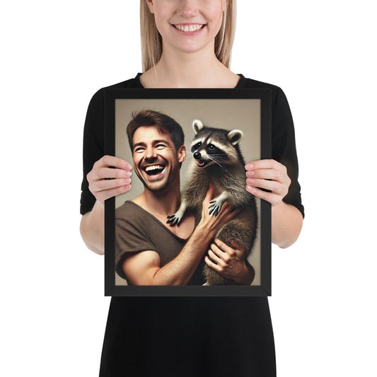 Florida Man Holding Raccoon Framed Poster