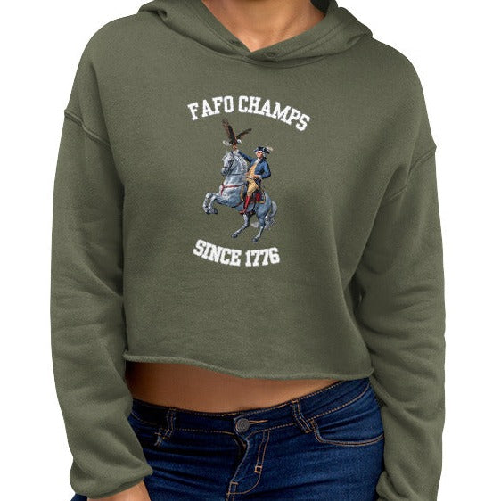 FAFO Champs Since 1776 Women's Crop Hoodie