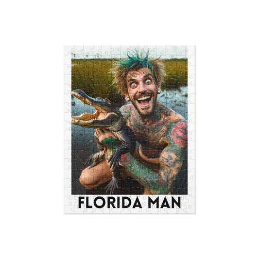 Florida Man Holding Gator Jigsaw puzzle