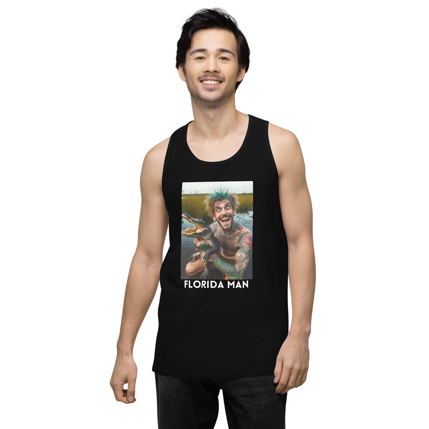 Florida Man Holding Gator Men's Tank Top