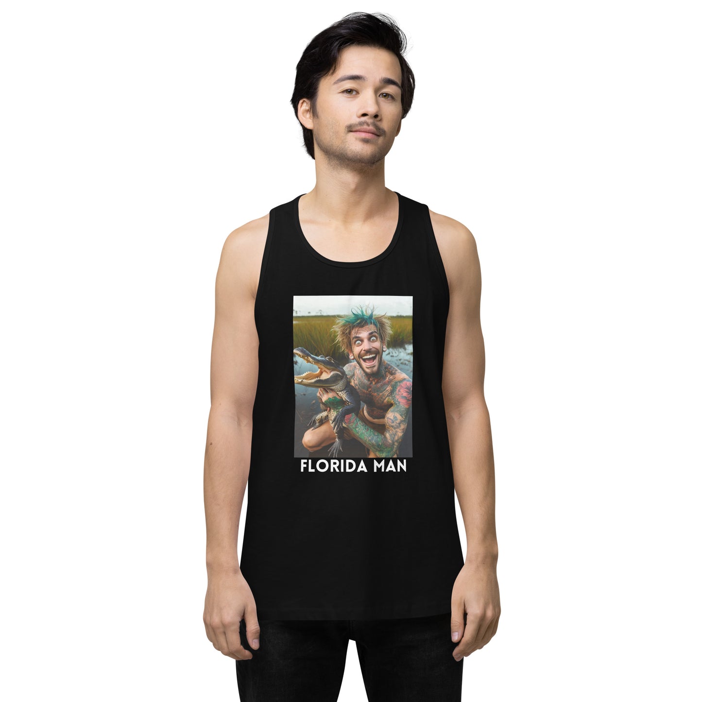 Florida Man Holding Gator Men's Tank Top