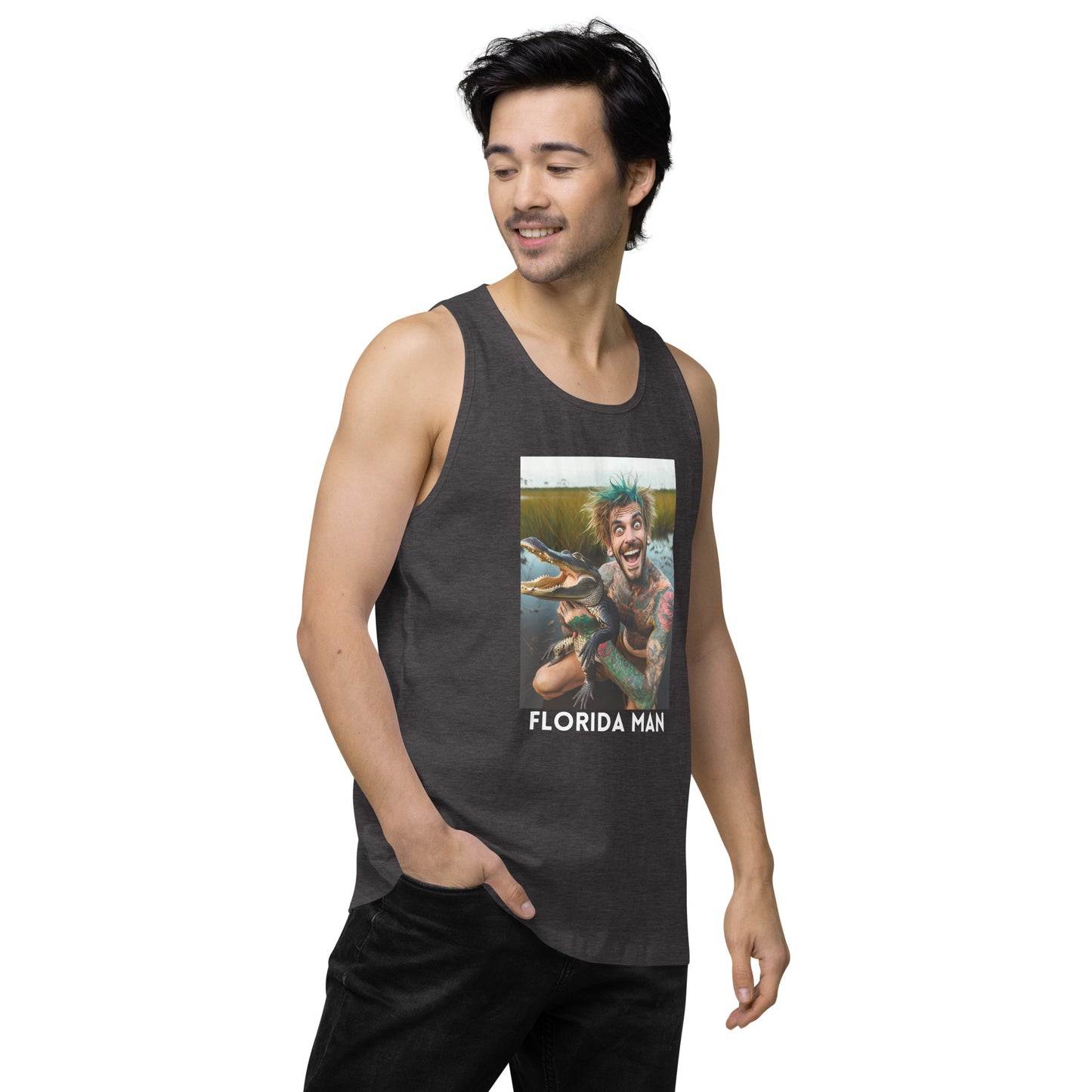 Florida Man Holding Gator Men's Tank Top