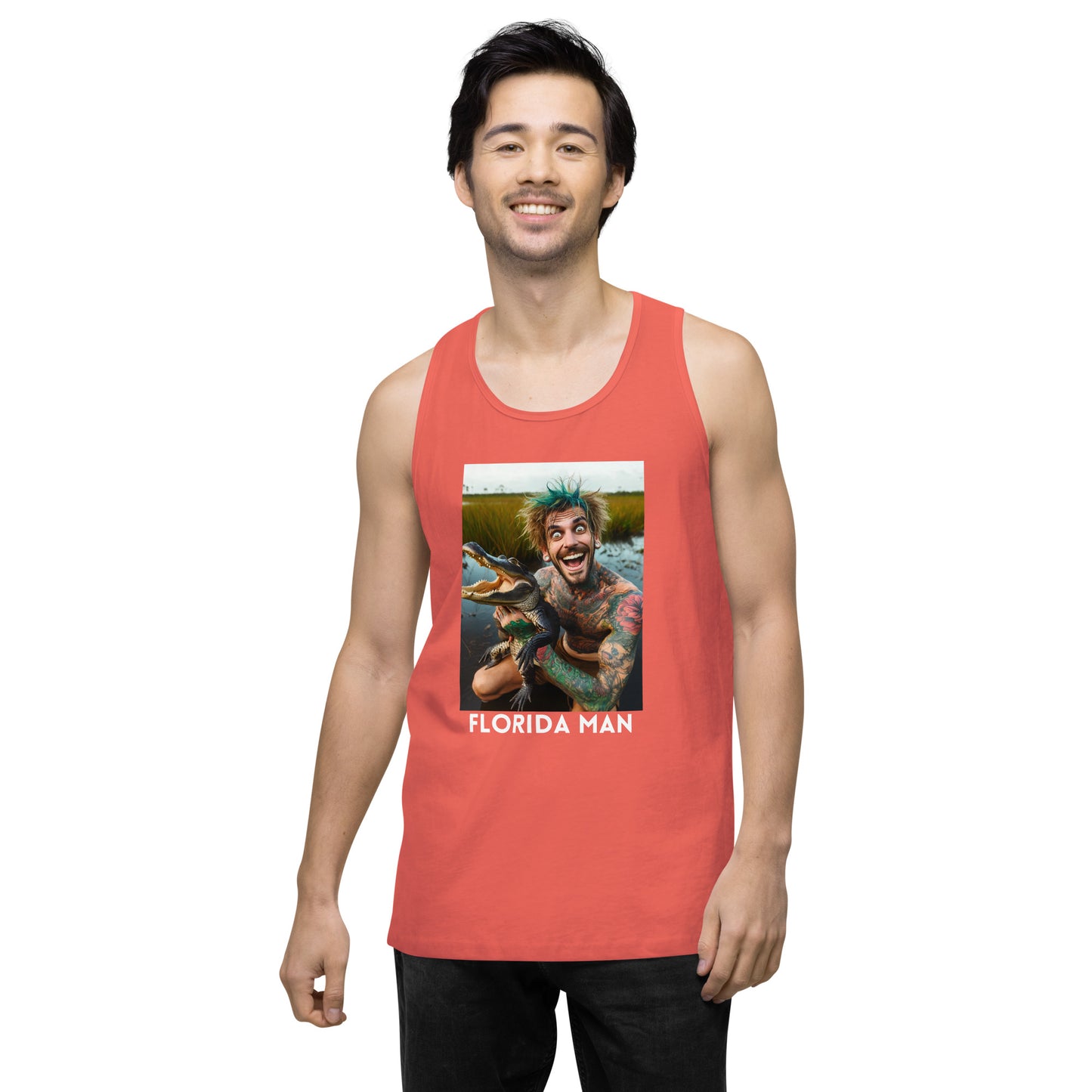 Florida Man Holding Gator Men's Tank Top