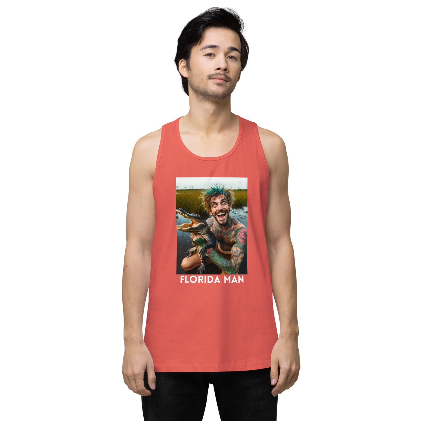 Florida Man Holding Gator Men's Tank Top