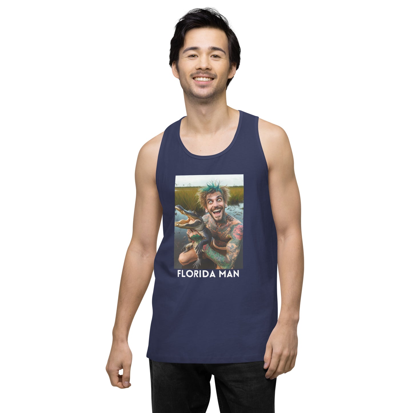 Florida Man Holding Gator Men's Tank Top