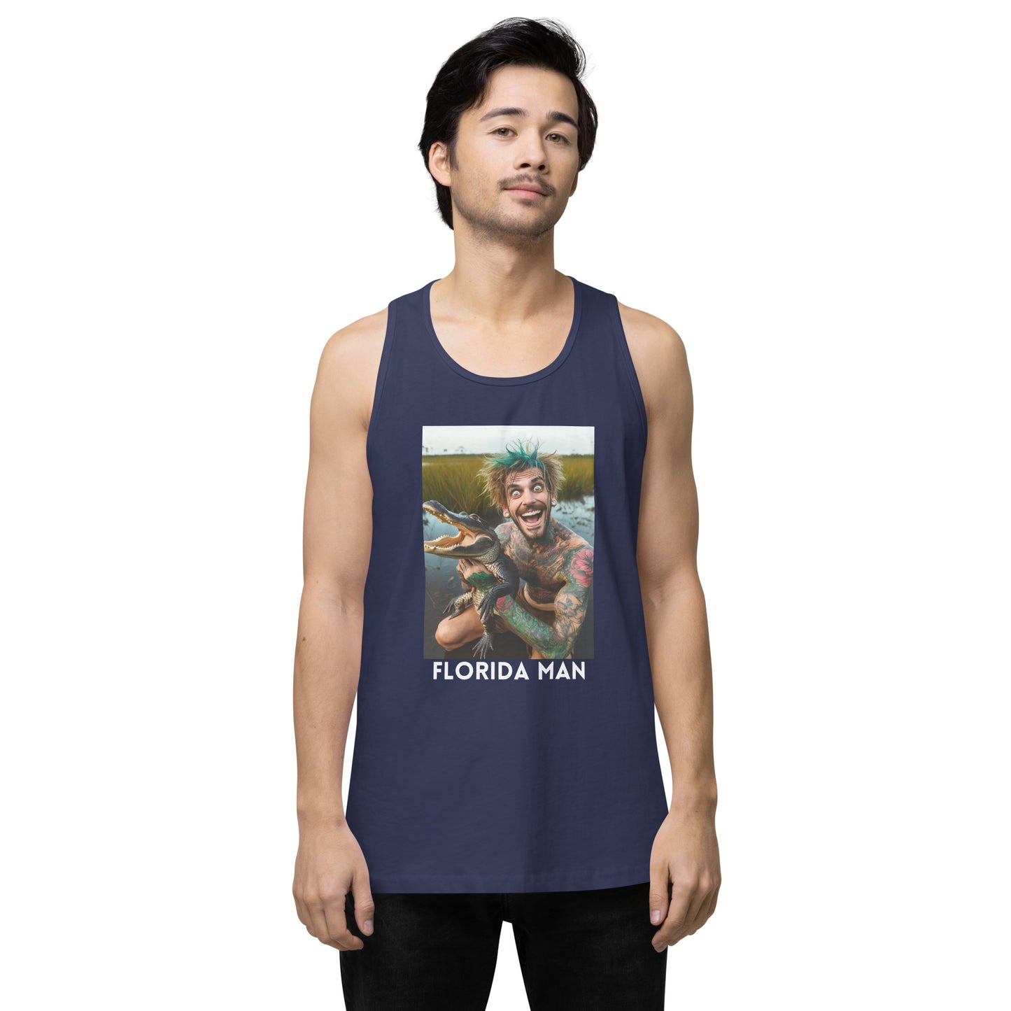 Florida Man Holding Gator Men's Tank Top