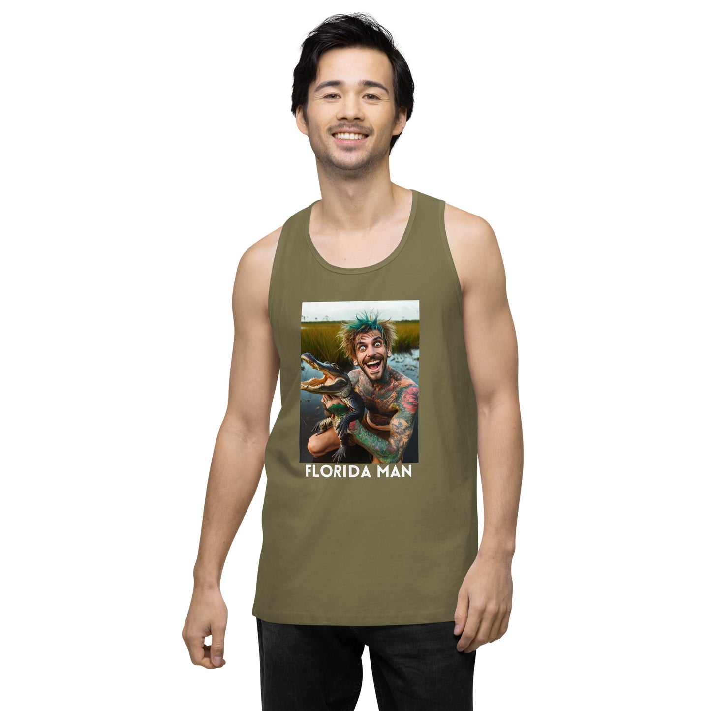 Florida Man Holding Gator Men's Tank Top