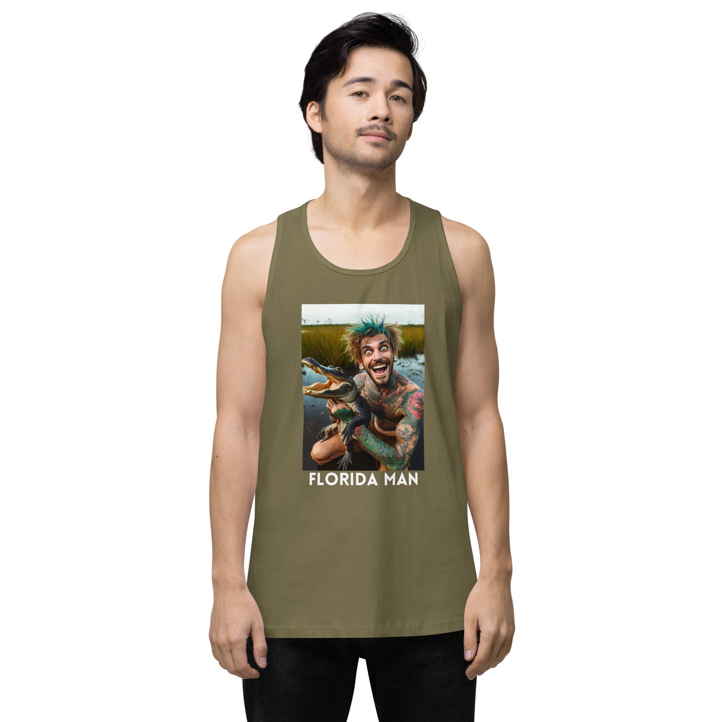 Florida Man Holding Gator Men's Tank Top